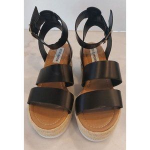 Steve Madden Women's Kimmie Espadrille‎ Wedge Sandal Size 7.5 M, Black, New